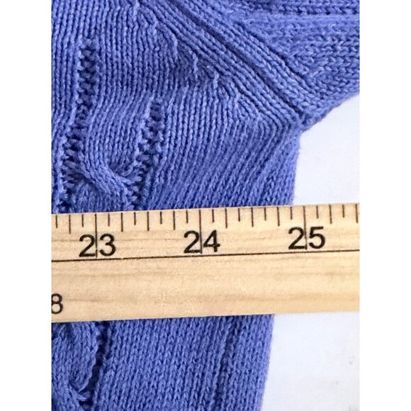 Pringle Of Scotland Cable Knit Golf Sweater Mans M Cotton Blue Embroidered Logo - Picture 8 of 11